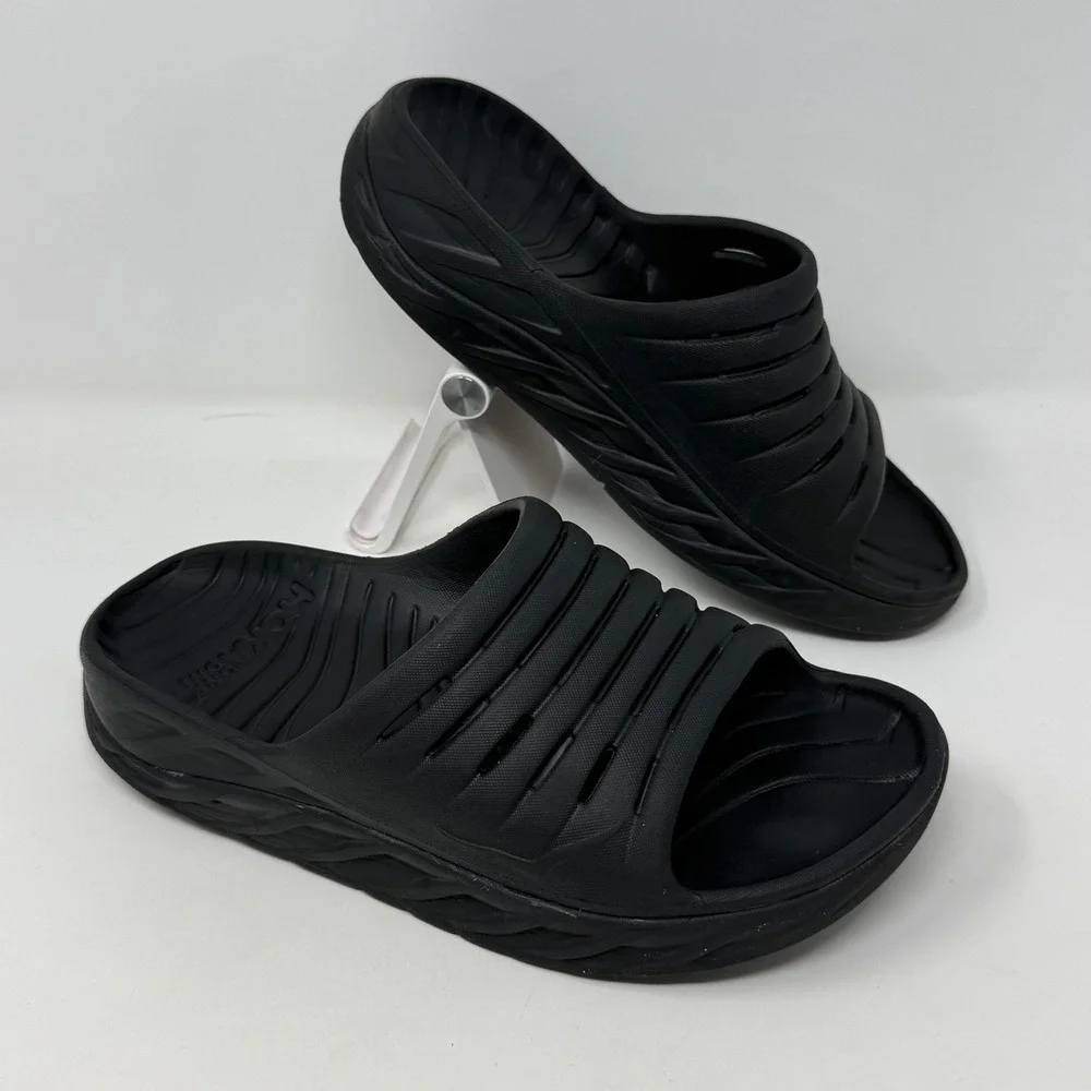 Hoka One One Ora Recovery Slide 2 Black Mens 7 Womens 9 Athletic Sandals 1099673